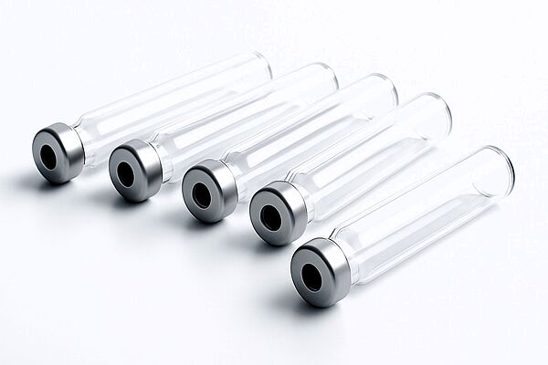 5 empty cartridges next to each other with aluminum cap