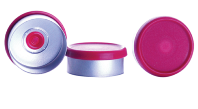 3 aluminum caps with red lids