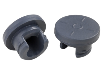 2 gray rubber stoppers