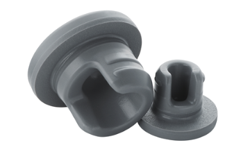 2 grey rubber stoppers